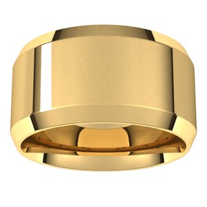 14K Yellow Gold 11 Mm Beveled-Edge Comfort-Fit Band Size 10
