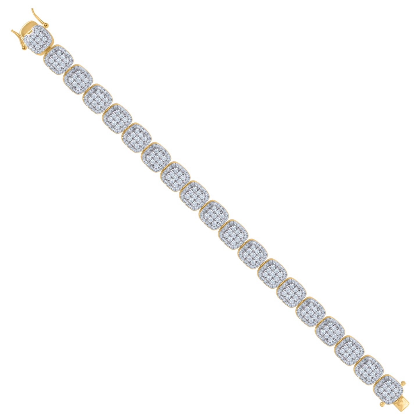 Sterling Silver Womens Micropave Cubic Zirconia Link Bracelet