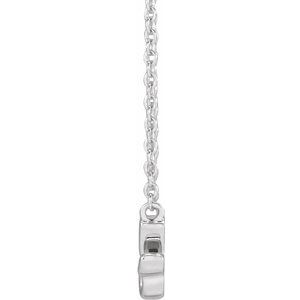 Sterling Silver 27.37 X 7.63 Mm 18 In Polished Lowercase Script Granny Necklace
