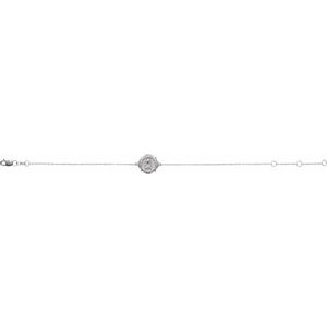 Sterling Silver Miraculous Mary Bracelet, Length: 7.5 In