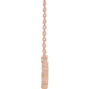 14K Rose Gold Round 1.7 Mm I1, H+ 16-18 In Polished Natural Diamond Necklace