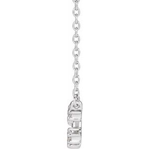 14K White Gold Round 1.75 Mm I1, H+ 16-18 In Polished Natural Diamond Necklace