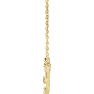 14K Yellow Gold Round 1.75 Mm I1, H+ 16-18 In Polished Natural Diamond Necklace