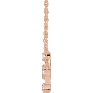 14K Rose Gold Round 1.7 Mm I1, H+ 16-18 In Polished Natural Diamond Necklace