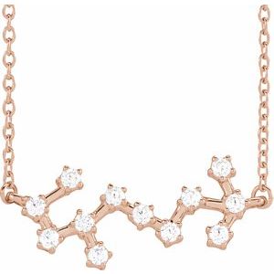 14K Rose Gold Round 1.7 Mm I1, H+ 16-18 In Polished Natural Diamond Necklace
