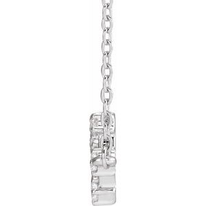 14K White Gold Round 1.7 Mm I1, H+ 16-18 In Polished Natural Diamond Necklace