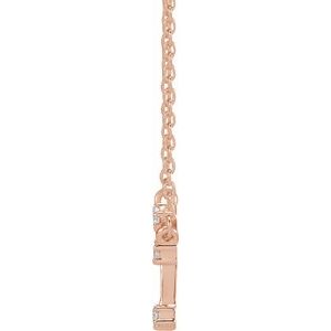 14K Rose Gold Round 1.7 Mm I1, H+ 16-18 In Polished Natural Diamond Necklace