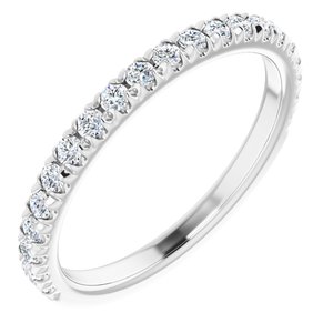 Platinum Round 1I1, G-H Polished Lab-Grown Diamond French-Set Matching Band