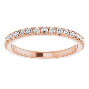 14K Rose Gold Round I1, G-H Polished Lab-Grown Diamond French-Set Matching Band