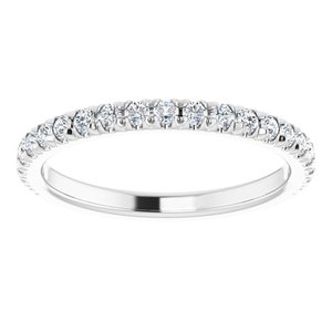 Platinum Round 1I1, G-H Polished Lab-Grown Diamond French-Set Matching Band
