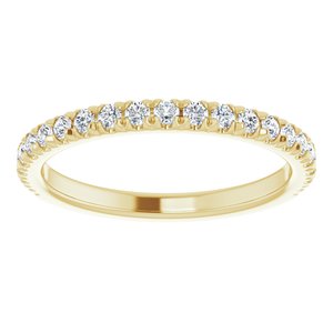 14K Yellow Gold Round I1, G-H Polished Lab-Grown Diamond French-Set Matching Band