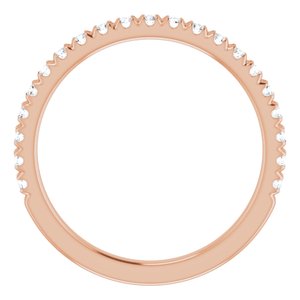 14K Rose Gold Round I1, G-H Polished Lab-Grown Diamond French-Set Matching Band