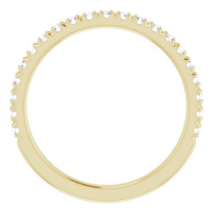 14K Yellow Gold Round I1, G-H Polished Lab-Grown Diamond French-Set Matching Band