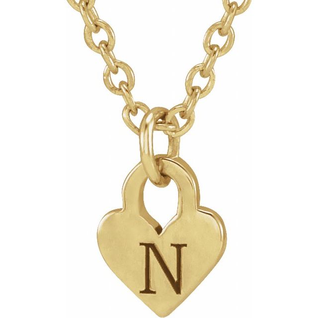 14K Yellow Gold Or Sterling Silver 7.87 X 4.89 Mm 16-18 In Polished Heart Necklace