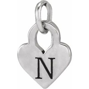 14K White Gold 7.87 X 4.89 Mm Polished Heart Pendant
