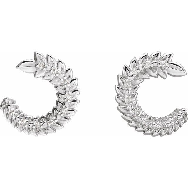 14K Yellow Or White Gold 1 Mm Round Friction Back Polished .07 Ctw Natural Diamond Hoop Earrings