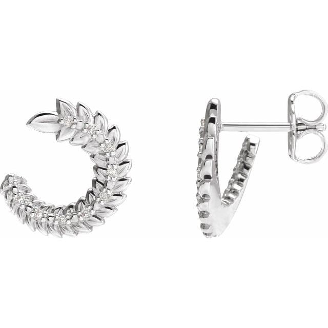 14K Yellow Or White Gold 1 Mm Round Friction Back Polished .07 Ctw Natural Diamond Hoop Earrings