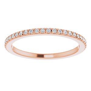 14K Rose Gold Round I1, G-H Polished Lab-Grown Diamond French-Set Matching Band