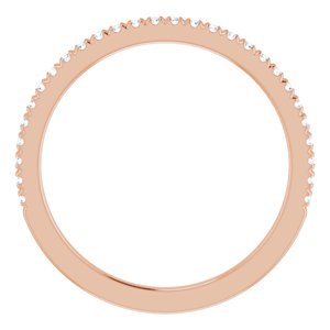14K Rose Gold Round I1, G-H Polished Lab-Grown Diamond French-Set Matching Band