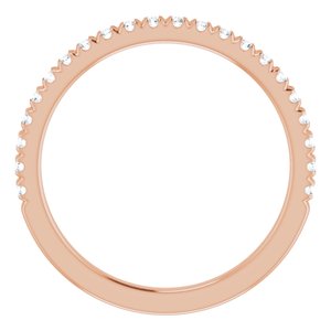 14K Rose Gold Round I1, G-H Polished Lab-Grown Diamond French-Set Matching Band