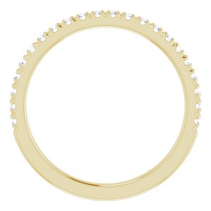 14K Yellow Gold Round I1, G-H Polished Lab-Grown Diamond French-Set Matching Band