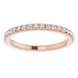 14K Rose Gold Round I1, G-H Polished Lab-Grown Diamond French-Set Matching Band