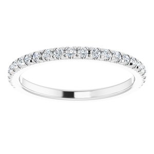 Platinum Round 1I1, G-H Polished Lab-Grown Diamond French-Set Matching Band
