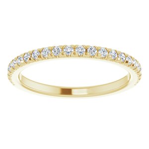 14K Yellow Gold Round I1, G-H Polished Lab-Grown Diamond French-Set Matching Band