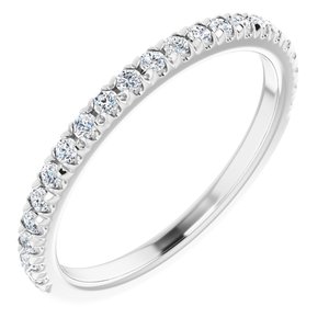 Platinum Round 1I1, G-H Polished Lab-Grown Diamond French-Set Matching Band