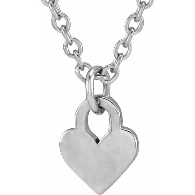 14K Yellow Gold Or Sterling Silver 7.87 X 4.89 Mm 16-18 In Polished Heart Necklace
