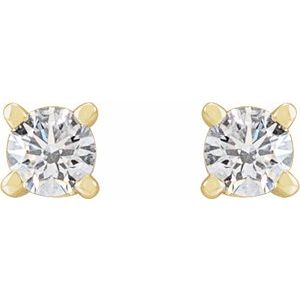 14K Yellow Gold Round 2.5 Mm 1/8 Ctw Lab-Grown Diamond U-Prong Earrings