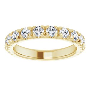 14K Yellow Gold Round I1, G-H Polished Lab-Grown Diamond French-Set Matching Band