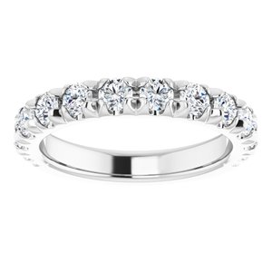 Platinum Round 1I1, G-H Polished Lab-Grown Diamond French-Set Matching Band