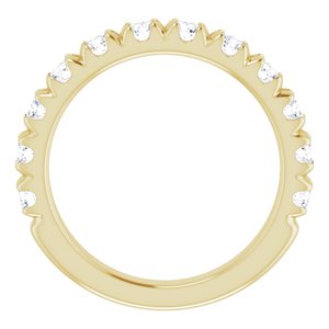 14K Yellow Gold Round I1, G-H Polished Lab-Grown Diamond French-Set Matching Band