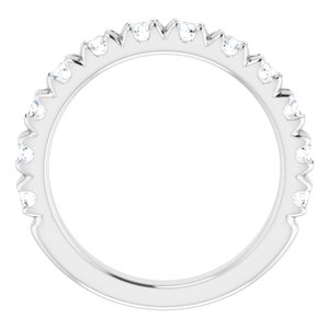 Platinum Round 1I1, G-H Polished Lab-Grown Diamond French-Set Matching Band