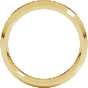 10K Yellow Gold Standard Weight Milgrain Beveled Edge Comfort Fit Band
