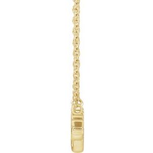 14K Yellow Gold 14.88 X 7.93 Mm 18 In Polished Lowercase Script Gigi Necklace
