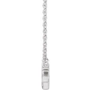 Sterling Silver 14.88 X 7.93 Mm 18 In Polished Lowercase Script Gigi Necklace