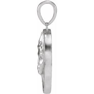 Sterling Silver 22.09 X 15 Mm Polished Athena Coin Pendant