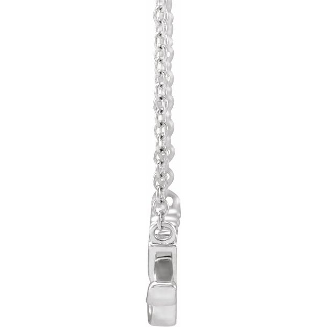 Sterling Silver 24.11 X 7.63 Mm 18 In Polished Lowercase Script Nanny Necklace