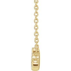 14K Yellow Gold 23.34 X 5.17 Mm 18 In Polished Lowercase Script Sister Necklace