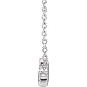 Sterling Silver 23.34 X 5.17 Mm 18 In Polished Lowercase Script Sister Necklace