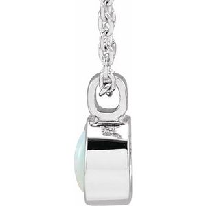 Sterling Silver Round 4 Mm Natural Opal Bezel-Set Necklace, Length: 18 In