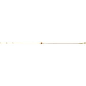 14K Yellow Gold Round Shape 1-Stone 3 Mm 8.7 X 4.8 Mm Natural Citrine Bezel-Set Solitaire 6.5-7.5 In Bracelet