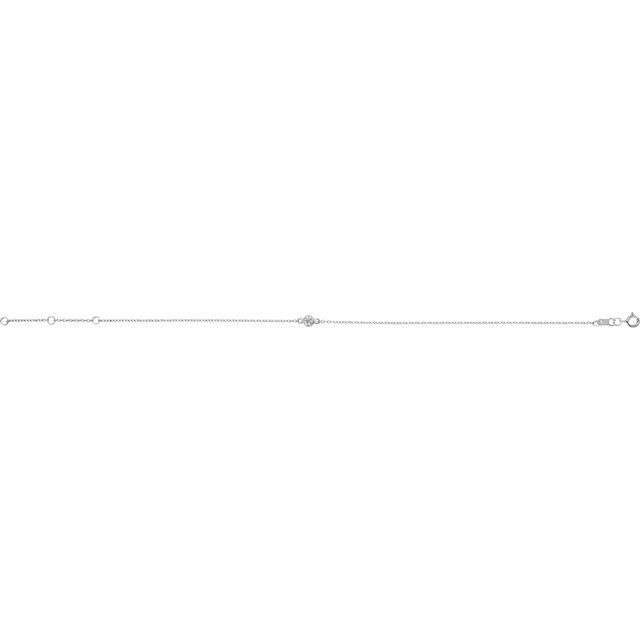 14K Yellow Or White Gold Or Sterling Silver 1-Stone Round 3 Mm 8.7 X 4.8 Mm Polished Natural Gemstone Bezel-Set Solitaire Bracelet