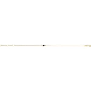 14K Yellow Gold Round Shape 1-Stone 3 Mm 8.7 X 4.8 Mm Lab-Grown Blue Sapphire Bezel-Set Solitaire 6.5-7.5 In Bracelet