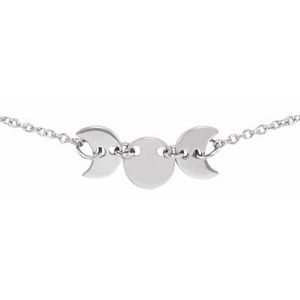 14K White Gold 17.24 X 10.45 Mm 18 In Polished Triple Goddess Necklace