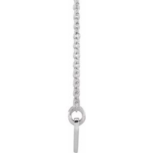 Sterling Silver 21.6 X 5.62 Mm 18 In Polished Engravable Curved Bar Necklace