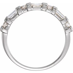 Platinum Polished 3/8 Ctw Natural Diamond Anniversary Band Size 6
