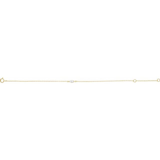 14K Yellow Or White Gold Marquise 6 X 3Mm :: 1/4 Ct Si, Ghi 6 1/2-7 1/2 In Polished 1/4 Ct Lab-Grown Diamond Bracelet